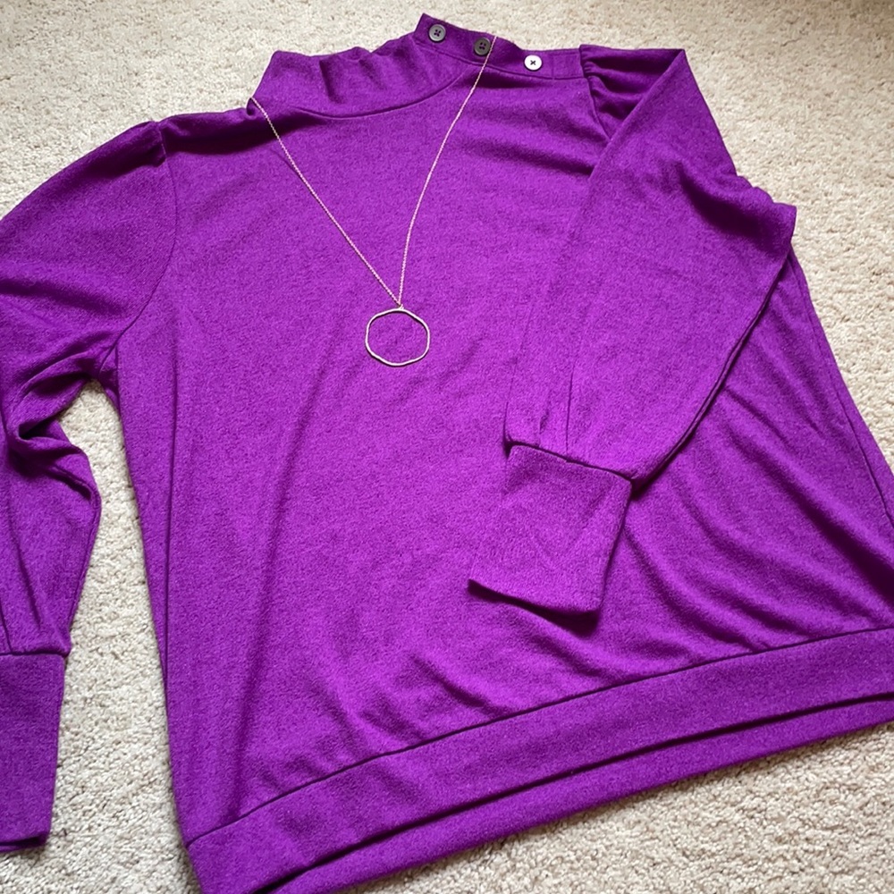 Banana Republic Factory LuxeSpun Magenta Mock Neck, Large